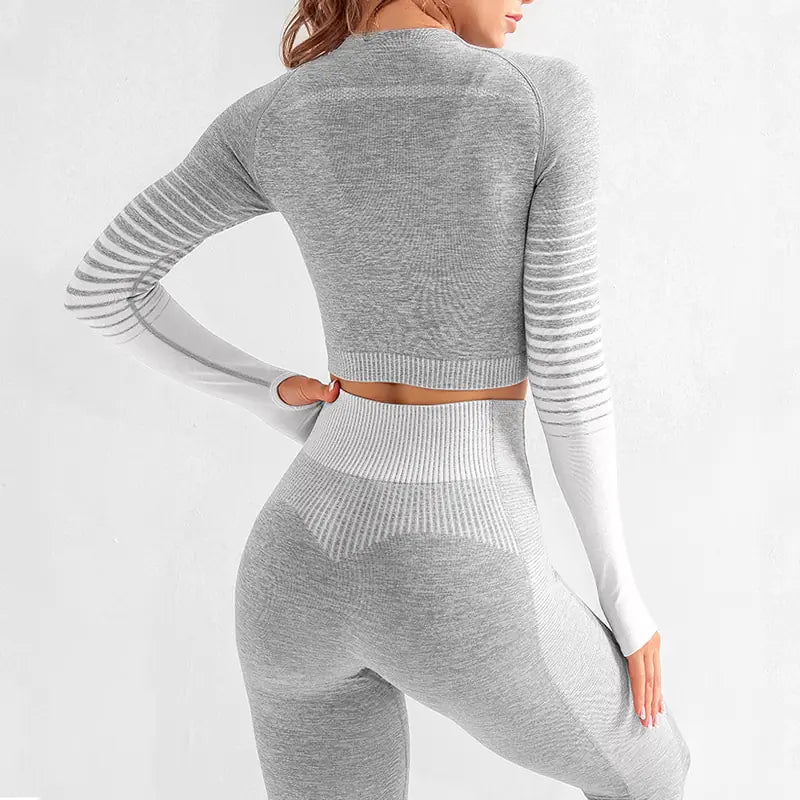 Yoga Set - Long Sleeve Seamless Breathable Activewear